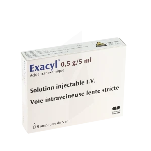 EXACYL 0.5 g/5 ml, 5 ampoules de solution injectable