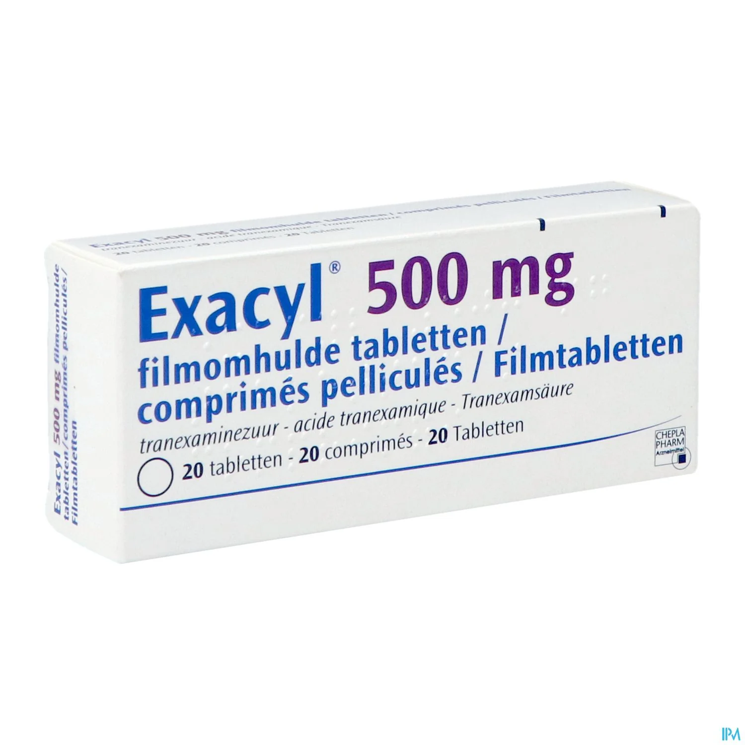 EXACYL 500 mg, 20 comprimés pelliculés