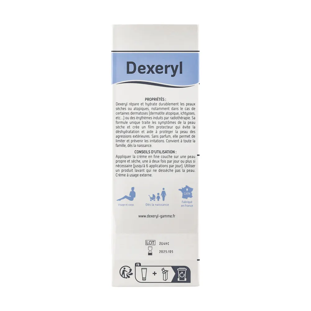 Dexeryl Creme Hydratante Sécheresses Cutanées Peaux très sèches ou atopiques 250g – Image 6