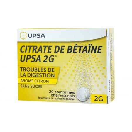 CITRATE DE BETAÏNE CITRON UPSA 2 g SANS SUCRE