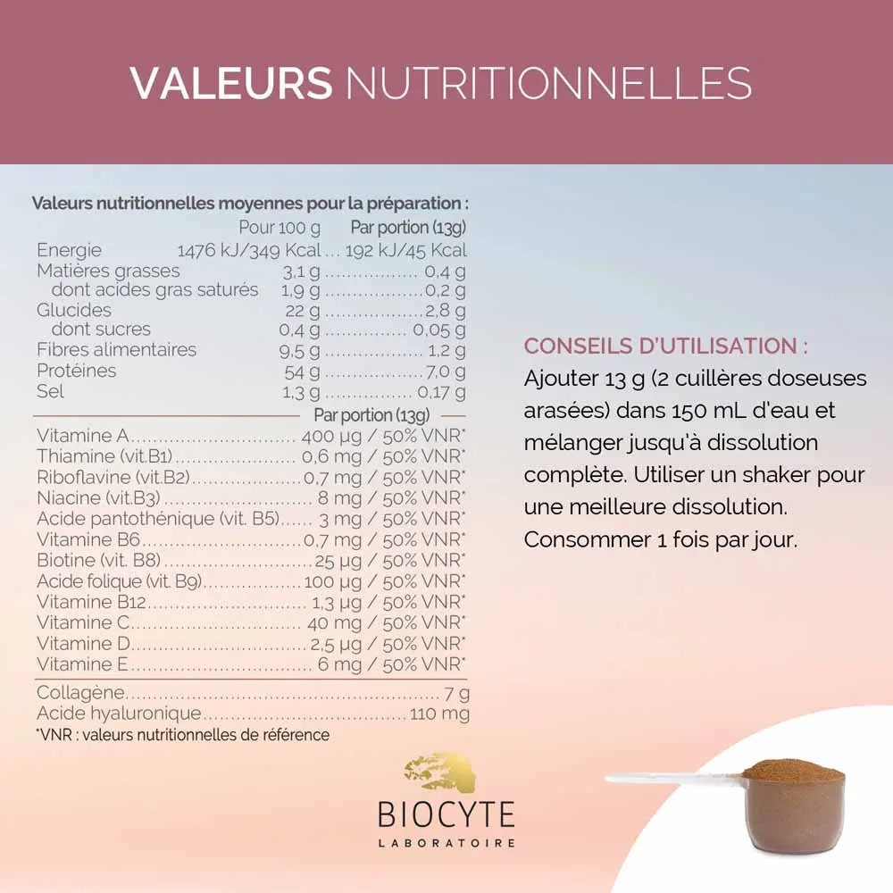 Biocyte Anti-âge Collagen Max Goût cacao 260g – Image 2