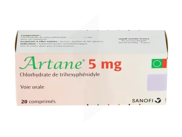 ARTANE 5 MG 20 COMPRIMÉS