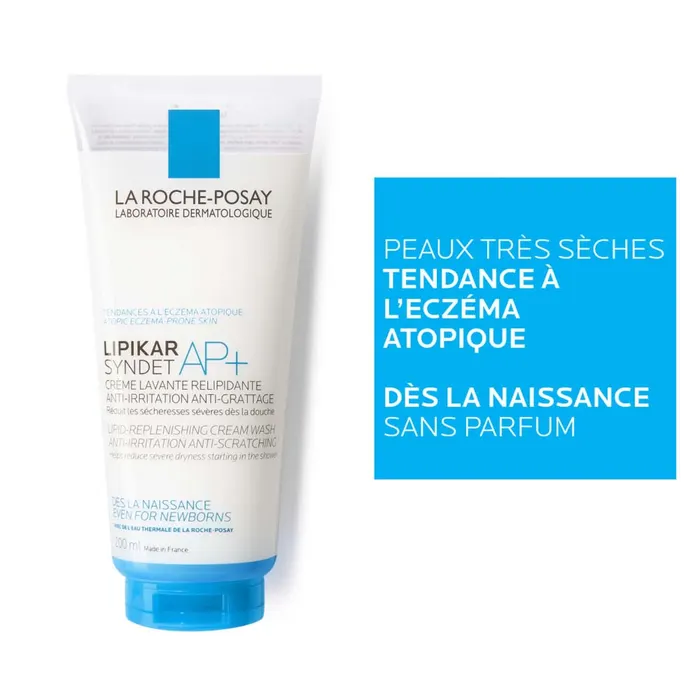 La Roche-Posay Lipikar Crème Lavante Syndet Ap+ Peaux Tendance Eczéma Atopique 200 ml – Image 5