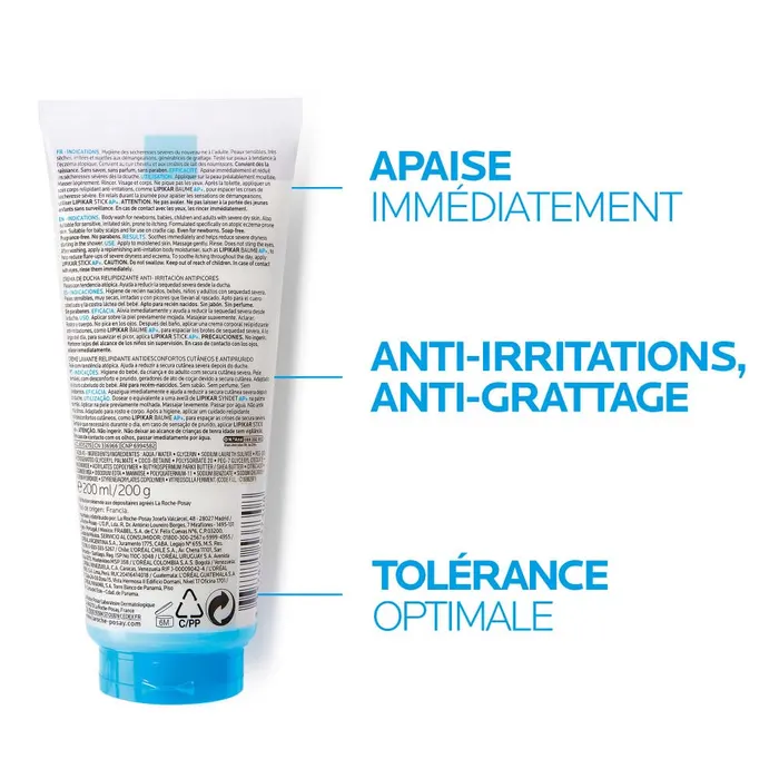 La Roche-Posay Lipikar Crème Lavante Syndet Ap+ Peaux Tendance Eczéma Atopique 200 ml – Image 4