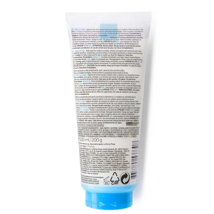 La Roche-Posay Lipikar Crème Lavante Syndet Ap+ Peaux Tendance Eczéma Atopique 200 ml – Image 3