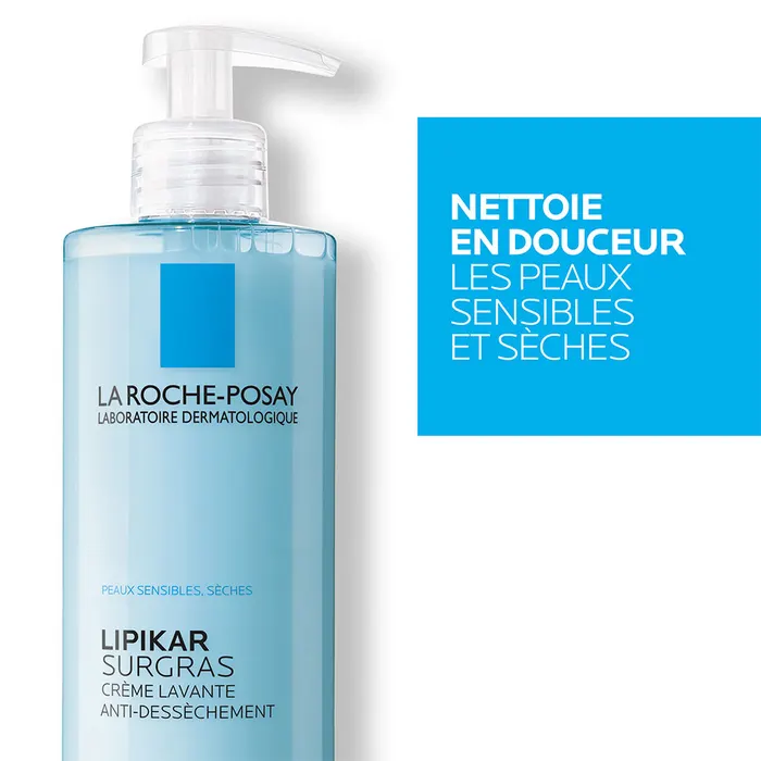 La Roche-Posay Lipikar Crème lavante douche Surgras bébé à l'adulte Peaux sèches 400ml – Image 3