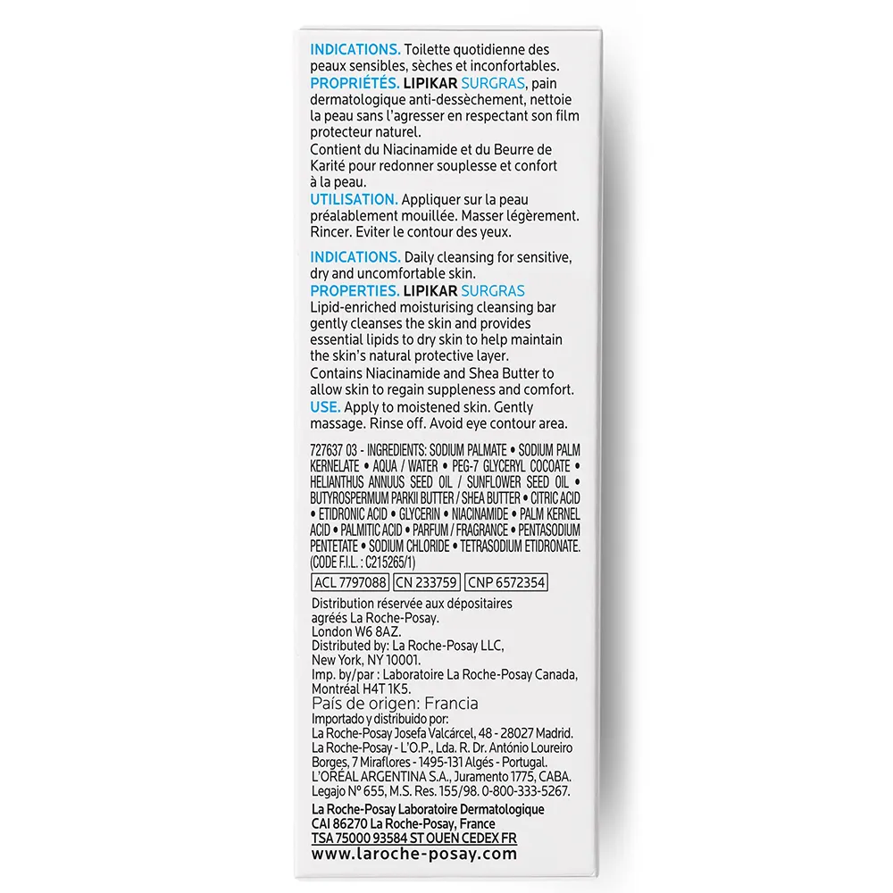 La Roche-Posay Lipikar Pain Surgras Lipikar Peaux Sensibles 150 g – Image 7