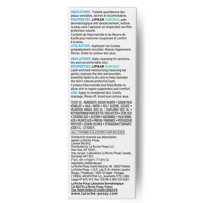 La Roche-Posay Lipikar Pain Surgras Lipikar Peaux Sensibles 150 g – Image 4