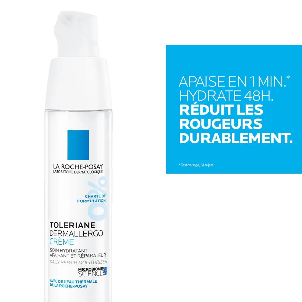 La Roche-Posay Toleriane Crème Dermallergo soin visage hydratation intense 48H Peaux sensibles ou allergiques, normales à sèches 40ml – Image 7