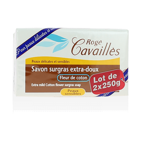 Roge cavailles savon surgras fleur coton 2 x 250 g