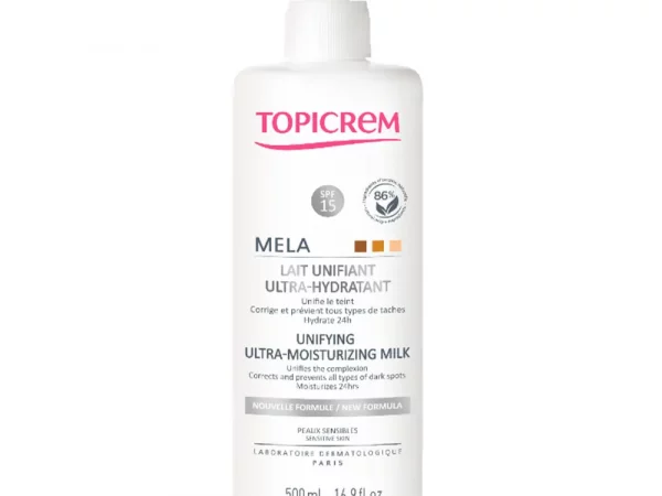 Topicrem Mela Lait Unifiant Ultra Hydratant Peaux Sensibles Mela 500 ml