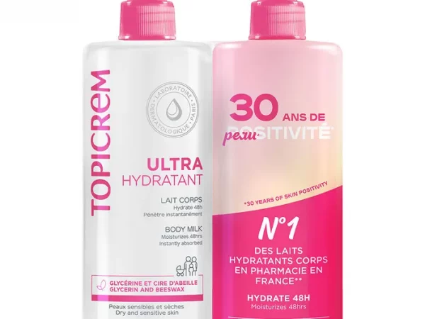 Topicrem Ultra-Hydratant Lait Corps Peaux Sensibles Et Seches 2x500ml