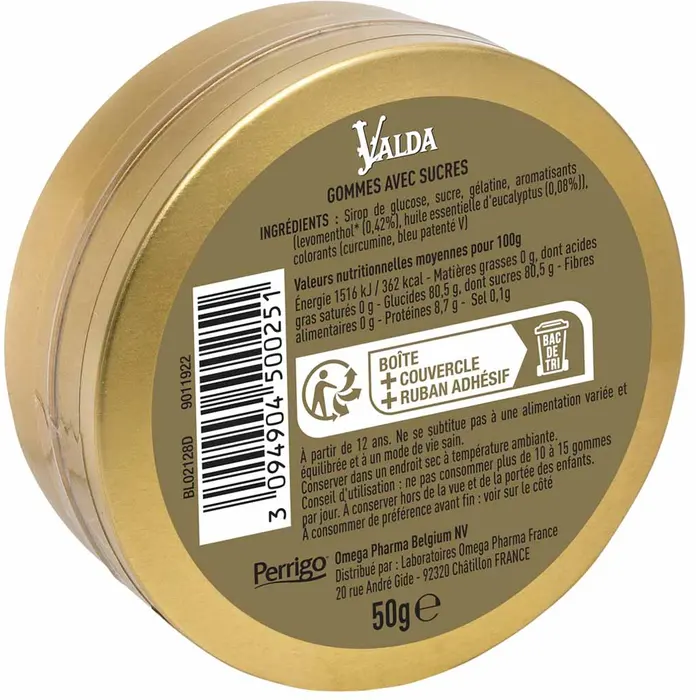 Valda Gommes Gout Menthe Eucalyptus 50g – Image 2