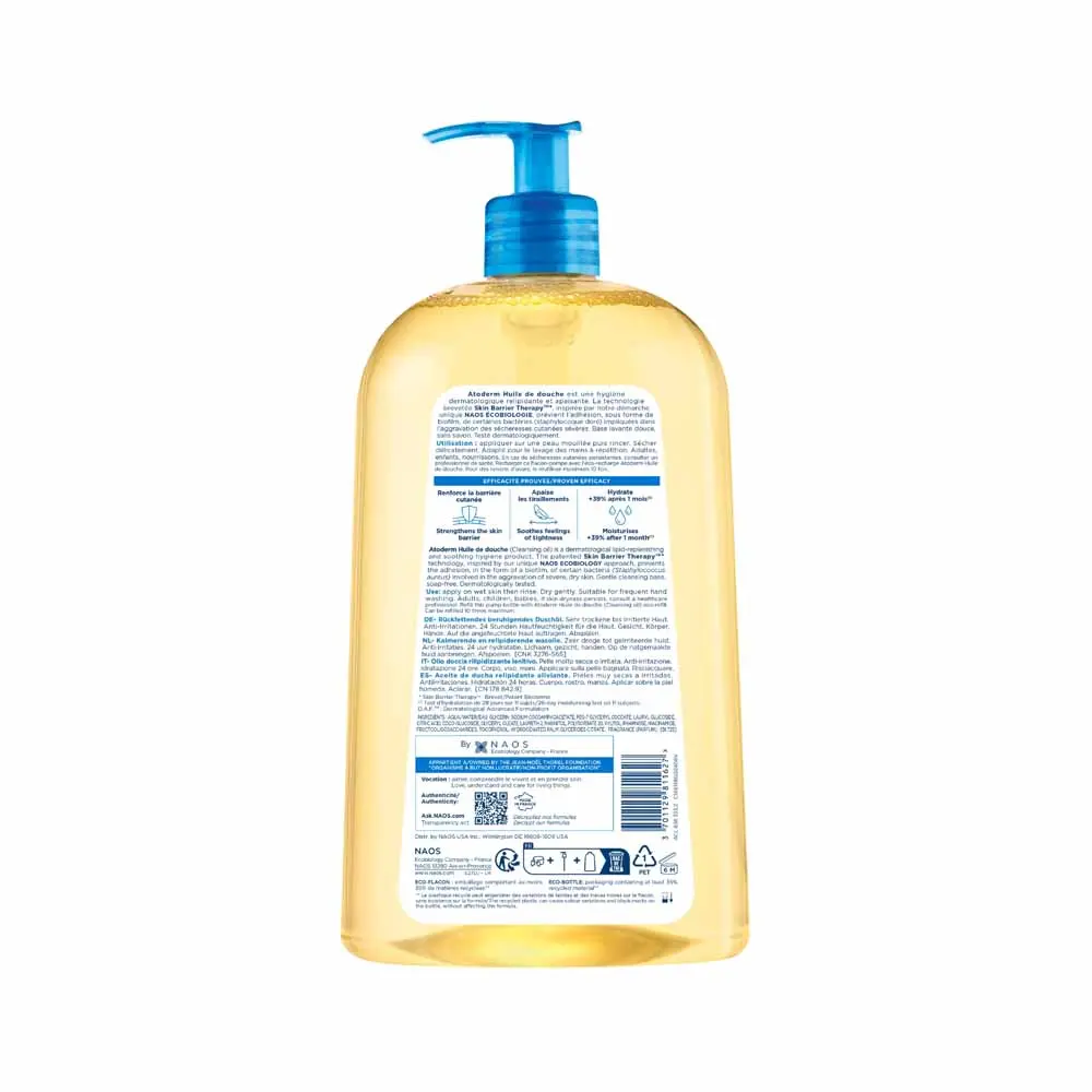 Bioderma Atoderm Huile de Douche Peaux Très Sèches À Irritées 1L – Image 7