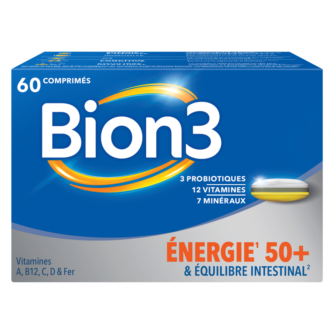 Bion3 Énergie 50+ - Énergie & Probiotiques - 60 Comprimés