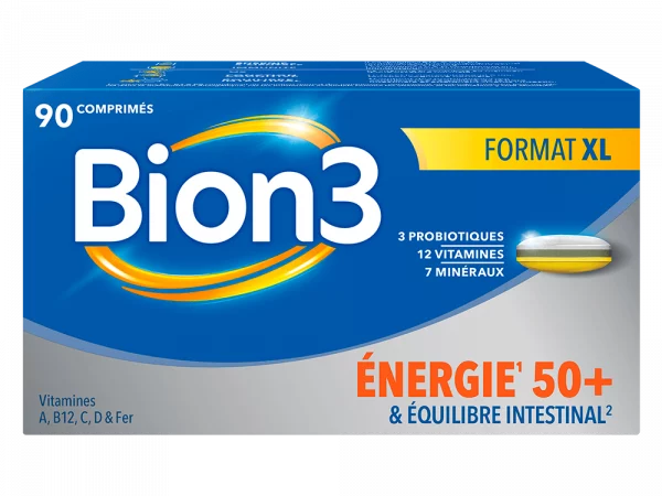 Bion3 Énergie 50+ - Énergie & Probiotiques - 90 Comprimés