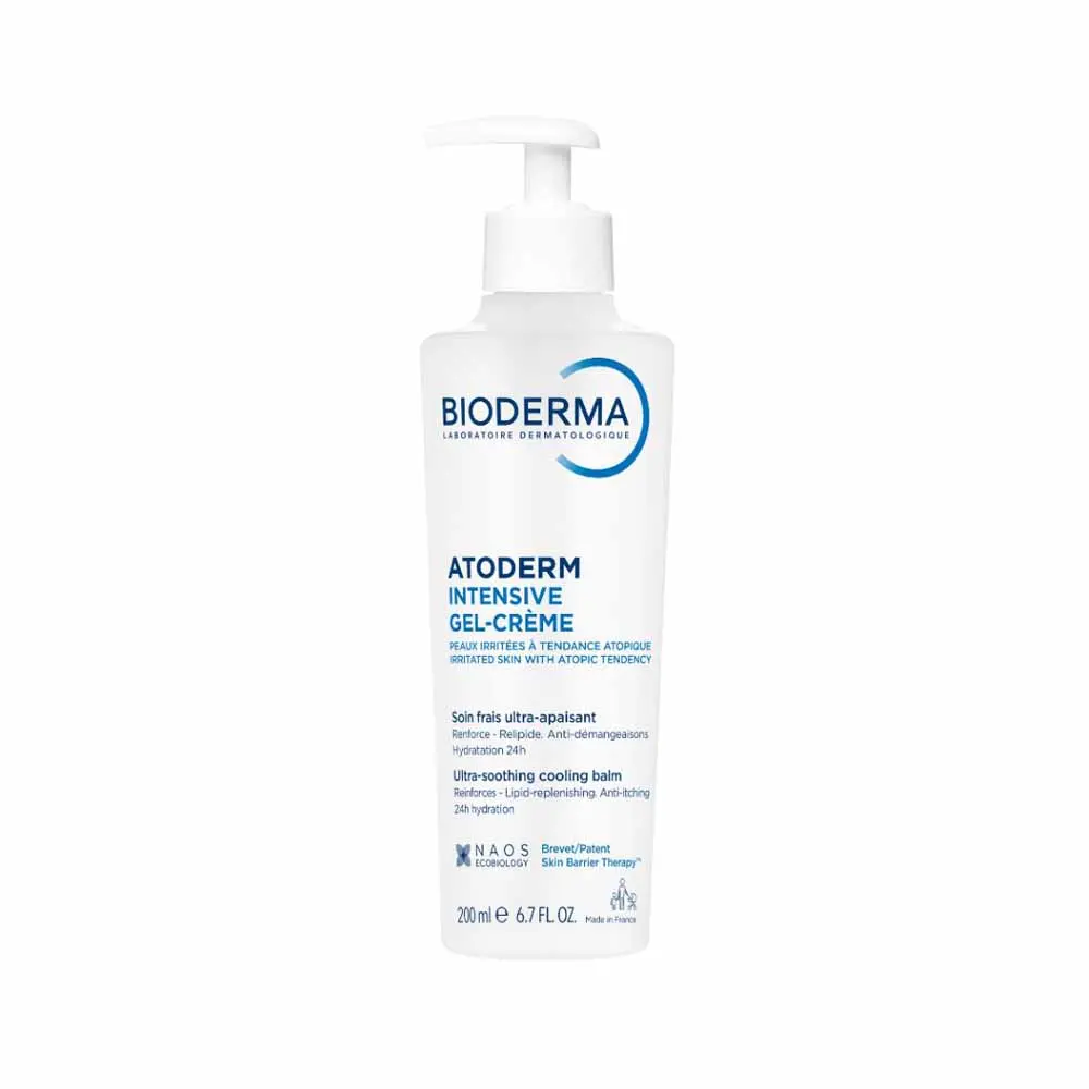 Bioderma Atoderm Gel crème soin frais ultra apaisant Intensive Peaux Sensibles Visage et Corps 200ml