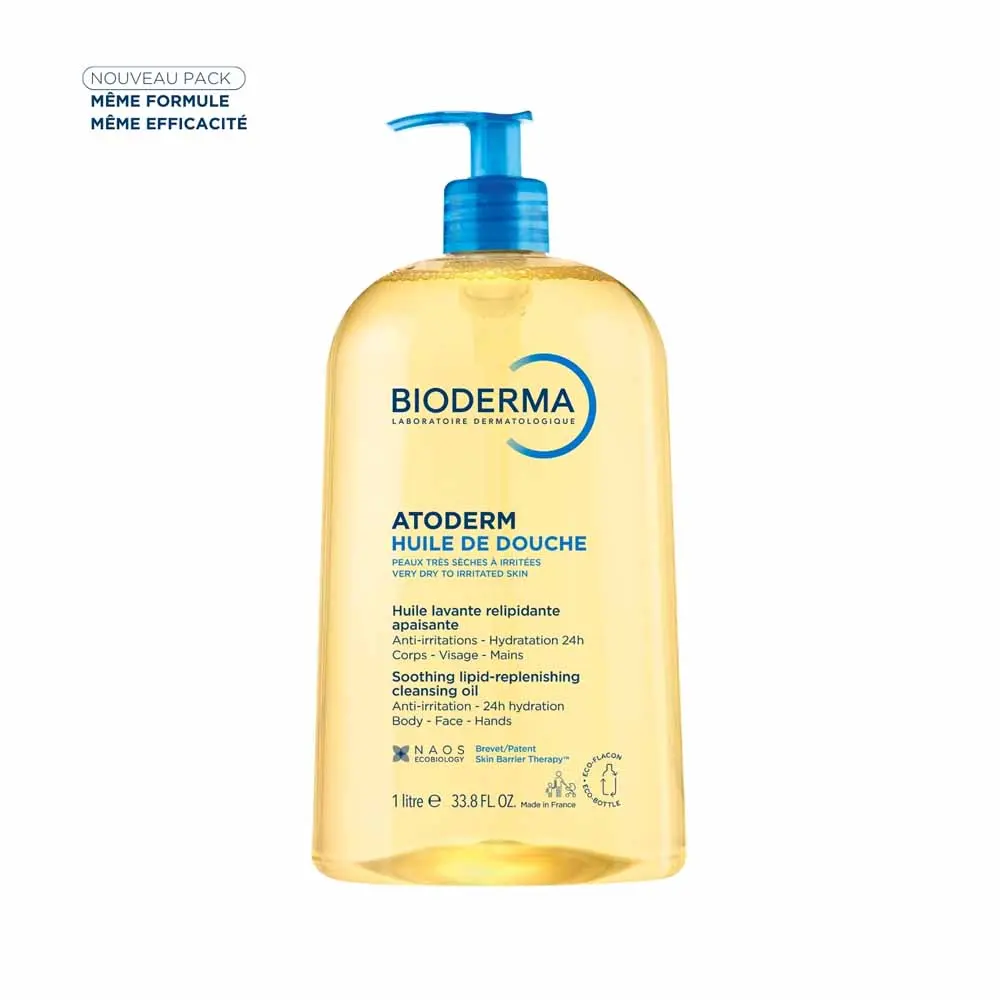 Bioderma Atoderm Huile de Douche Peaux Très Sèches À Irritées 1L