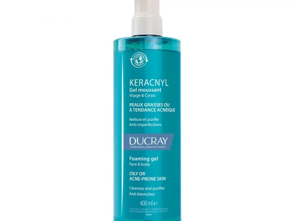 Ducray Keracnyl Gel moussant Nettoyant Visage Peaux grasses 400ml
