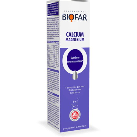 Biofar Calcium Magnésium - 20 Comprimés Effervescents