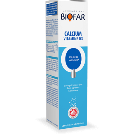 Biofar Calcium Vitamine D3 - 20 Comprimés Efferverscents