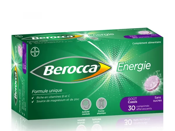 Berocca Energie goût Cassis 30 comprimés Effervescents