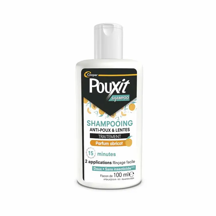 Pouxit Shampooing Traitement Anti Poux & Lentes Parfum Abricot 100ml – Image 2