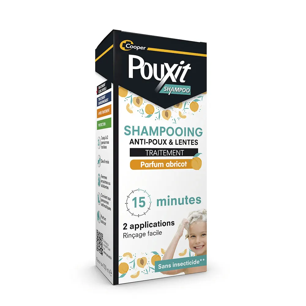 Pouxit Shampooing Traitement Anti Poux & Lentes Parfum Abricot 100ml