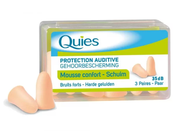Quies Protection Auditive Mousse Confort Couleur Chaise 3 Paires
