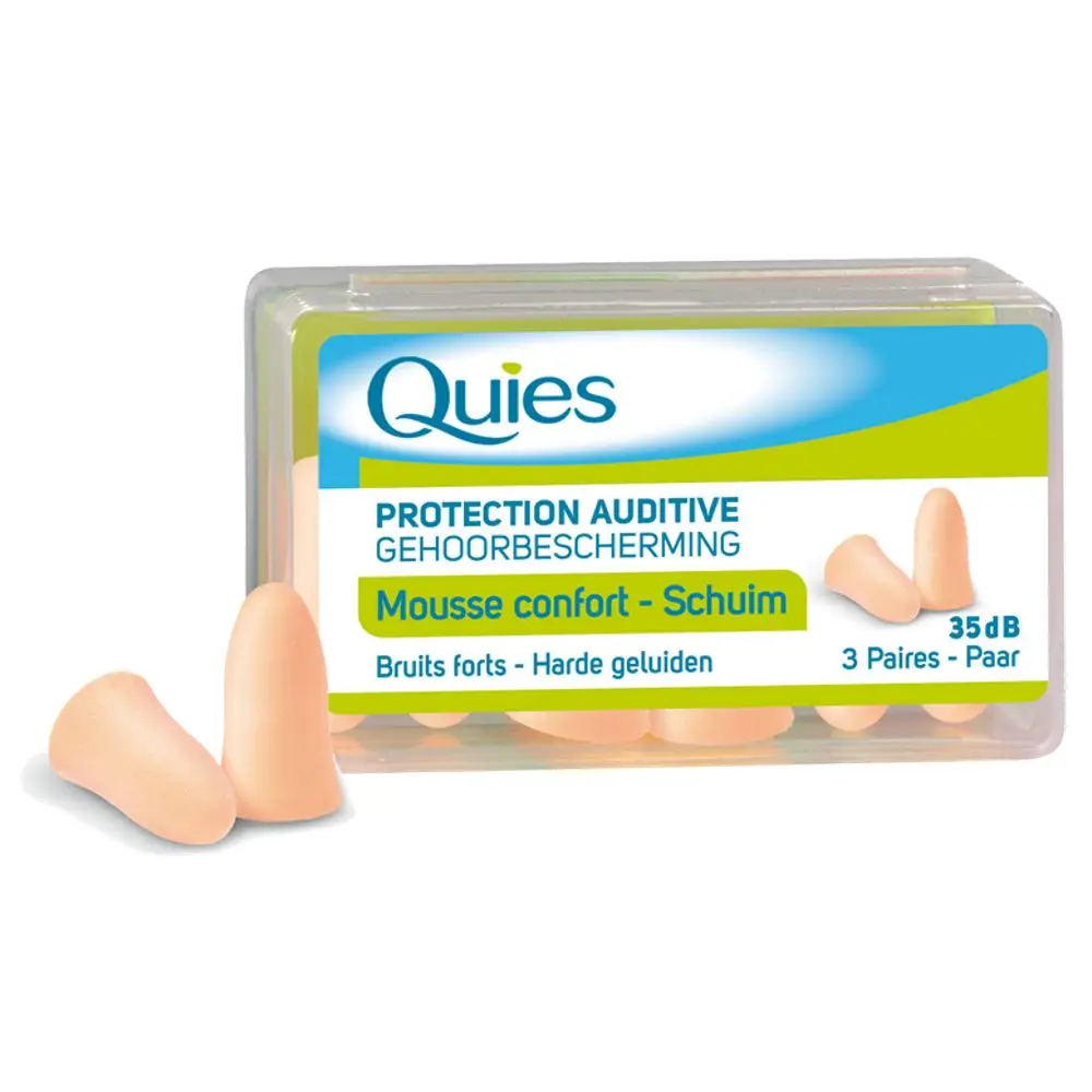 Quies Protection Auditive Mousse Confort Couleur Chaise 3 Paires