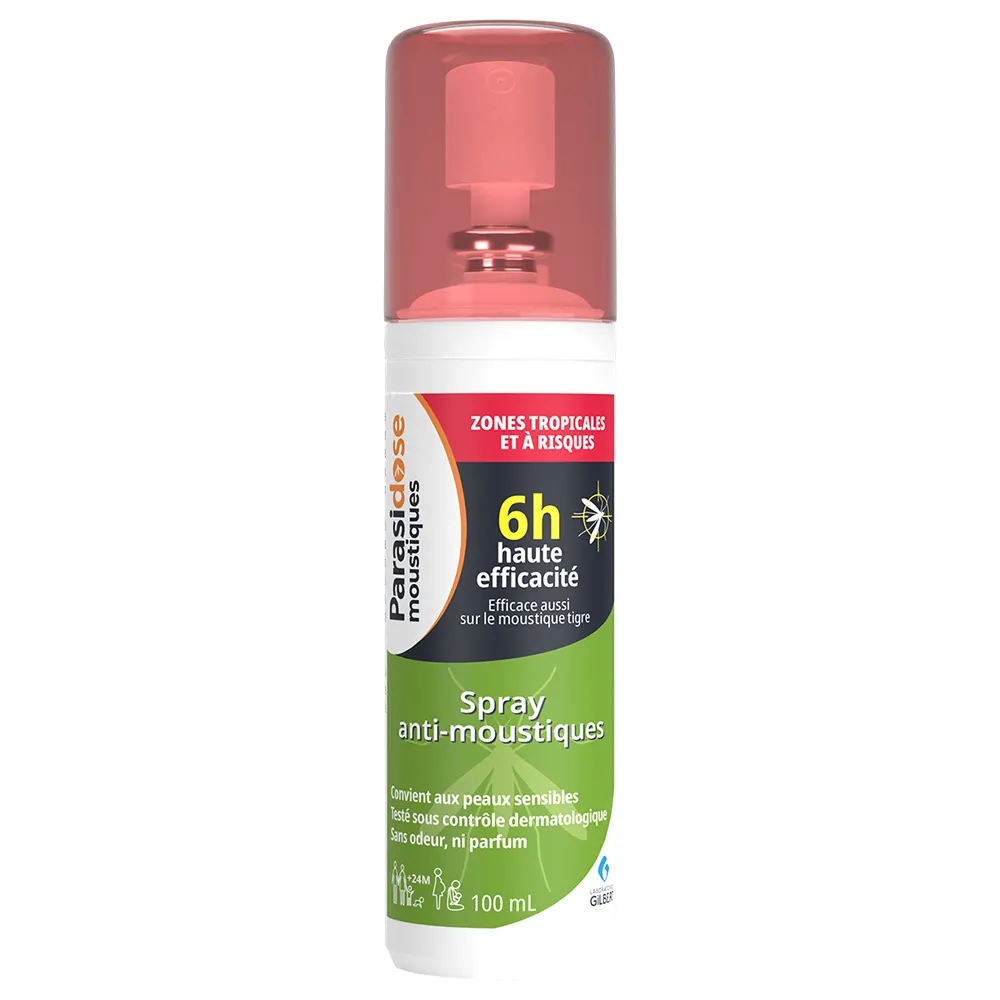 PARASIDOSE Spray Anti Moustiques 6h Haute Efficacité Zones Tropicales à Risques Dès 24 Mois 100ml