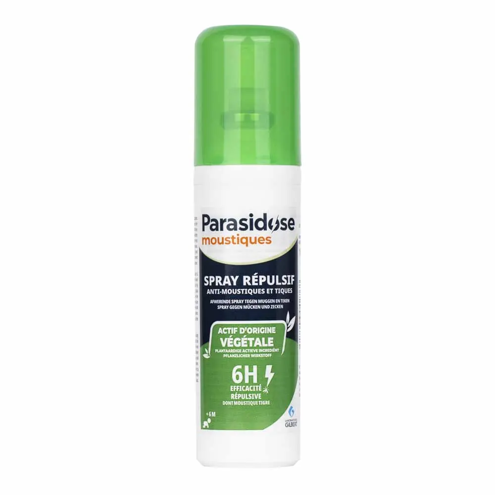 PARASIDOSE Spray répulsif anti moustiques et tiques actif d'origine végétale 100ml