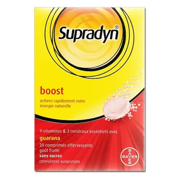 Supradyn Boost Guarana 20 Comprimes Effervescents Gout Fruite